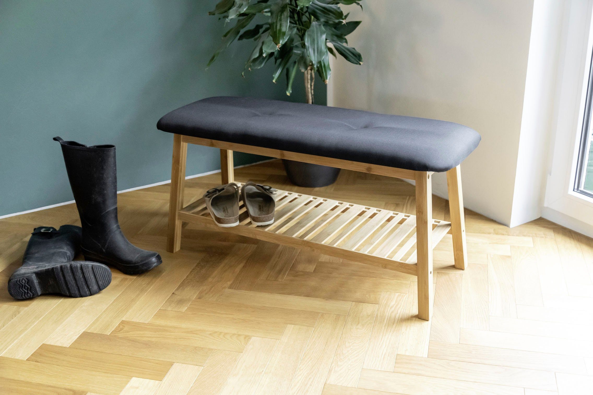 WENKO Schuhbank Ecori, mit Sitzpolster
