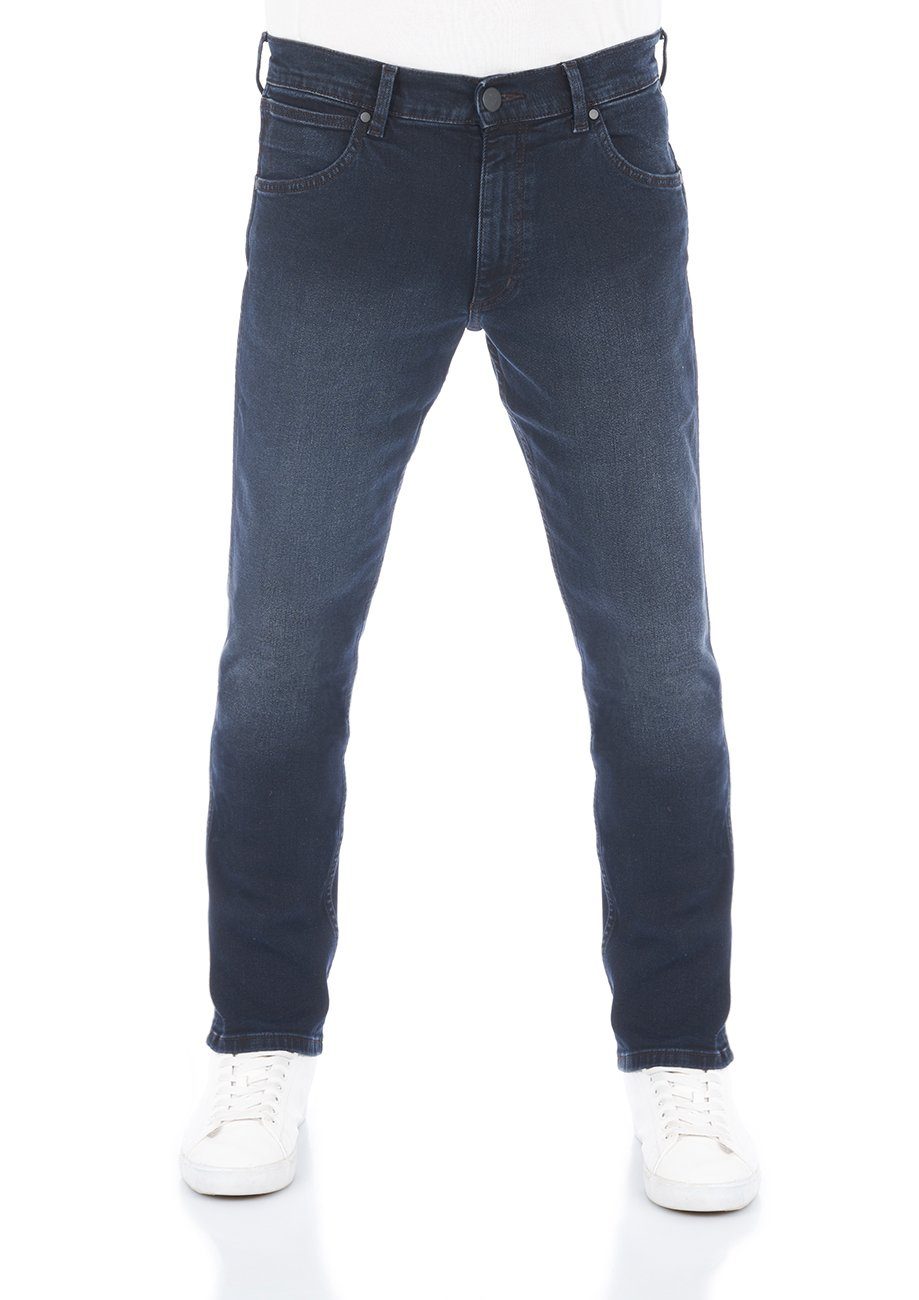 Wrangler Straight-Jeans Herren Jeanshose Greensboro Regular Fit Denim Hose mit Stretch Smoke Blue (WSS3LR90B)