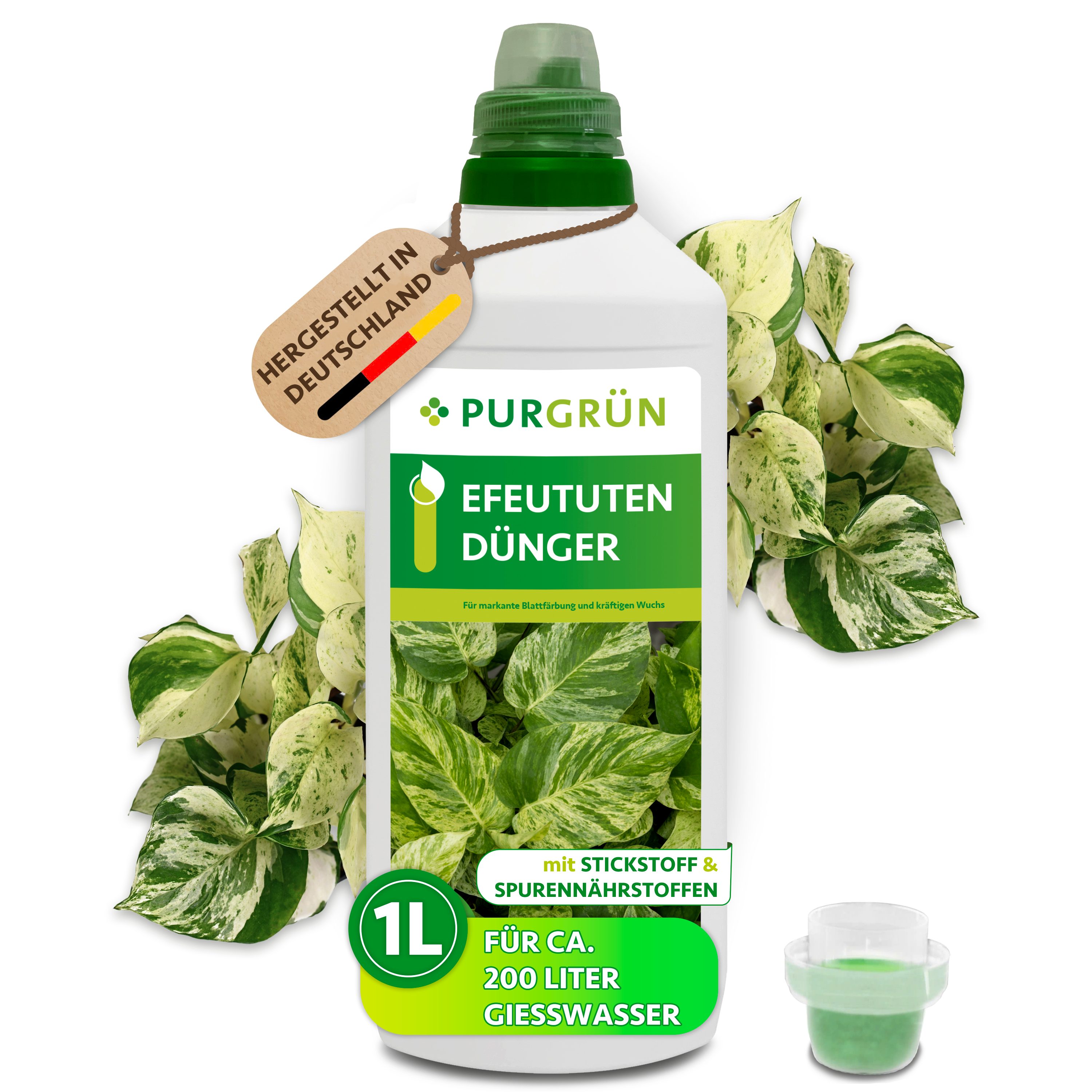 Purgrün Universaldünger Efeututen Dünger, NPK 5+4+6, für intensive Blattfärbung, 1L, Flüssigdünger, 1-St., 1 Liter