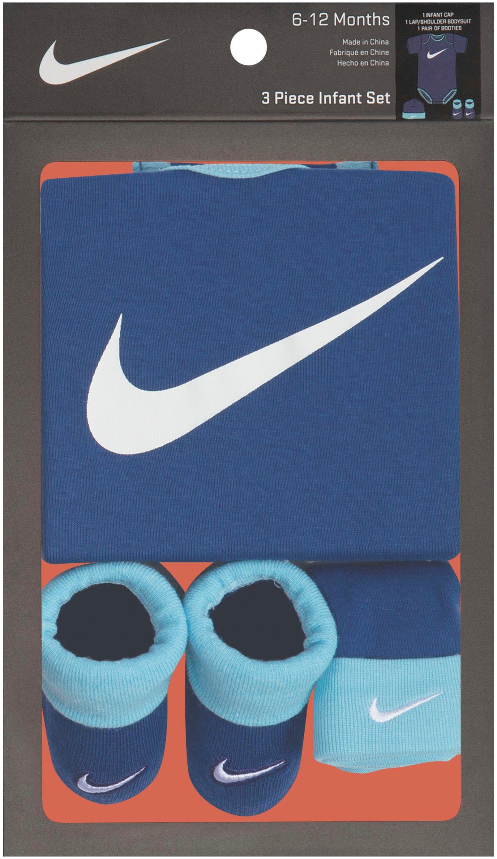 (Set, 3-tlg) Erstausstattungspaket blau Sportswear Neugeborenen-Geschenkset Nike