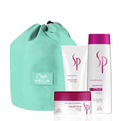 Wella SP Haarpflege-Set Color Save Geschenkset + Shampoo 250ml + Conditioner 200ml + Mask 200ml + Kosmetikbeutel