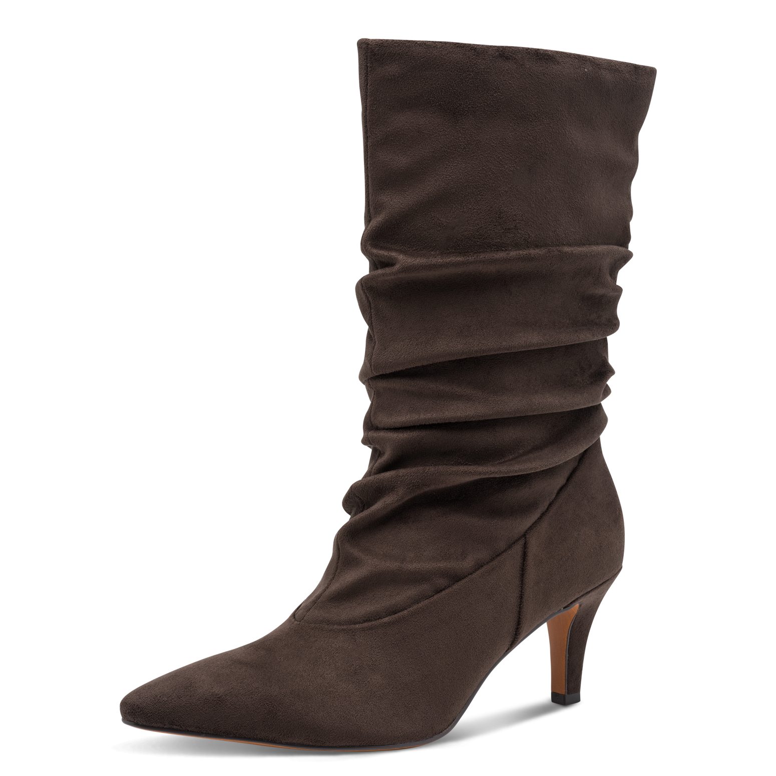 MARCO TOZZI Stiefel Trichterabsatz, Kurzstiefel im Slouchy-Falten-Look