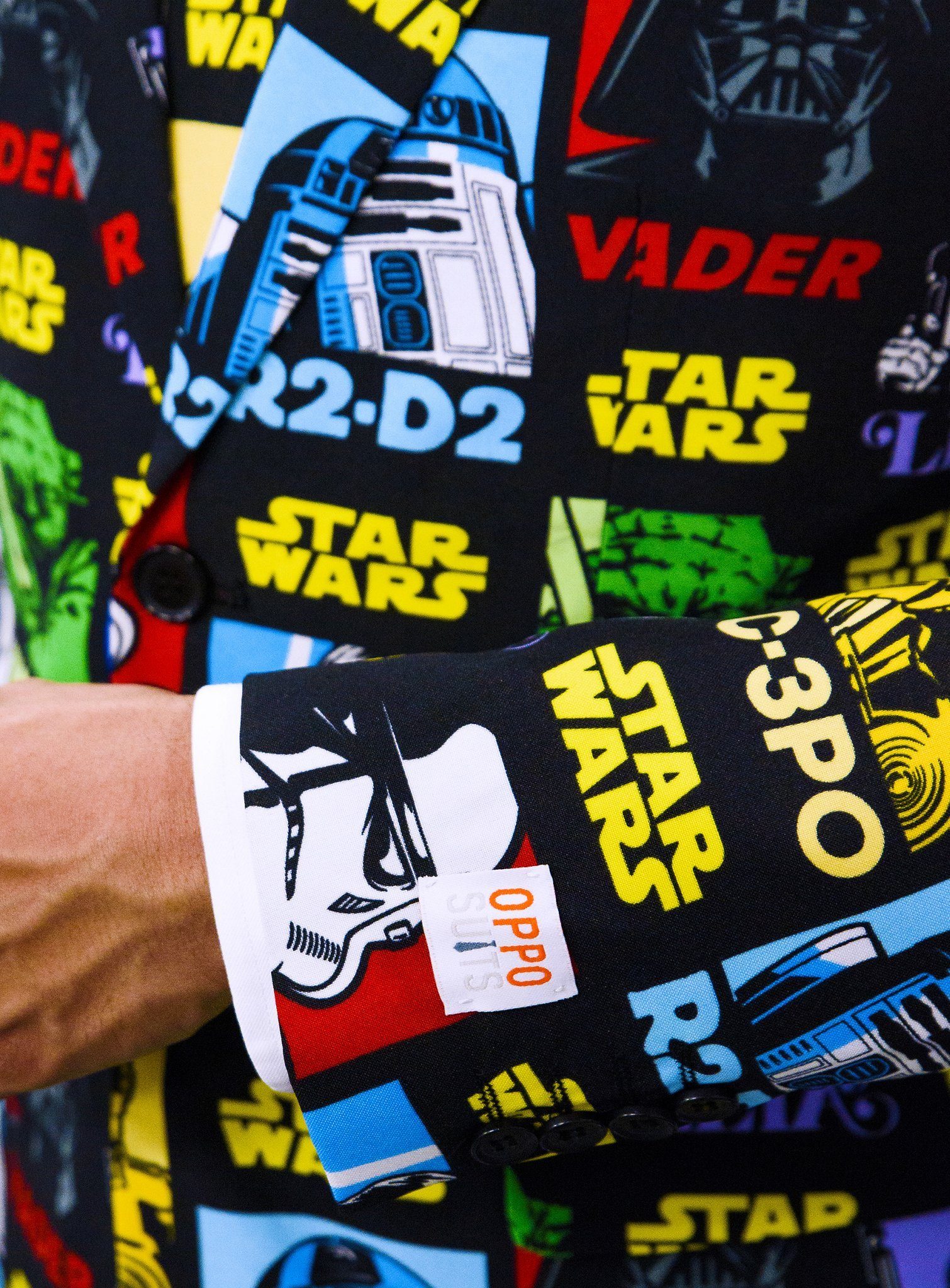 Opposuits Kostüm Slim-fit Sakko - Karneval Faschingskostüm Herren, Auch ohne Hose top: stylishes Sakko mit Krawatte