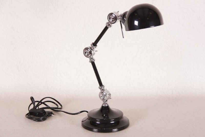 Casa Padrino Schreibtischlampe »Schreibtischleuchte Industrial Style Mod SL3 - Schwarz / Chrom - Scheibtisch Lampe Leuchte«