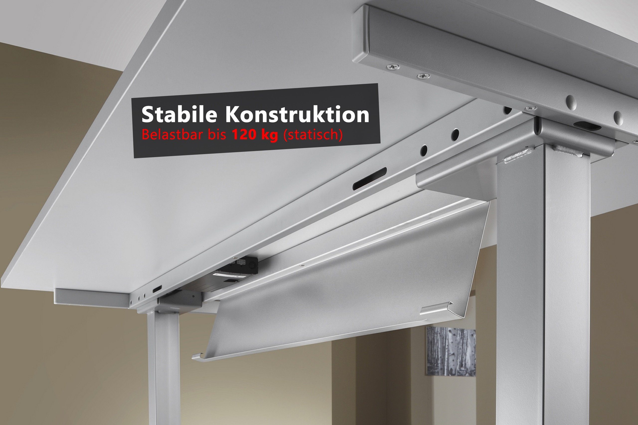 Eckform: Dekor: Asteiche x bümö 120 200 XDSM, cm Schreibtisch - elektrisch Schreibtisch