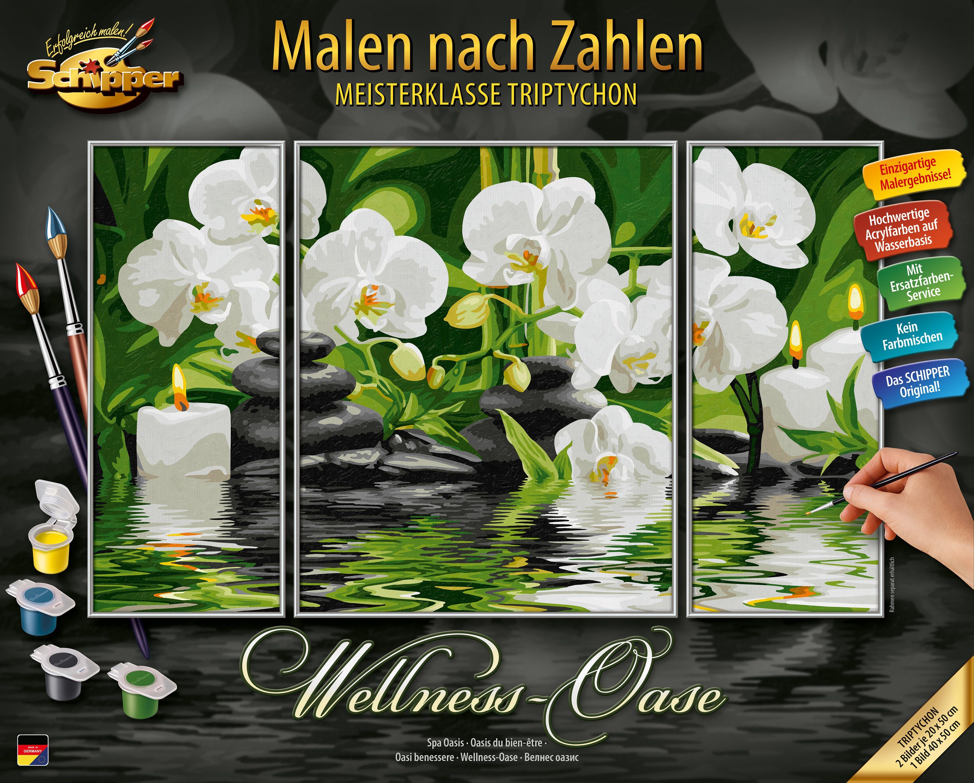 Schipper Malen nach Zahlen Meisterklasse Triptychon - Wellness-Oase, Made in Germany