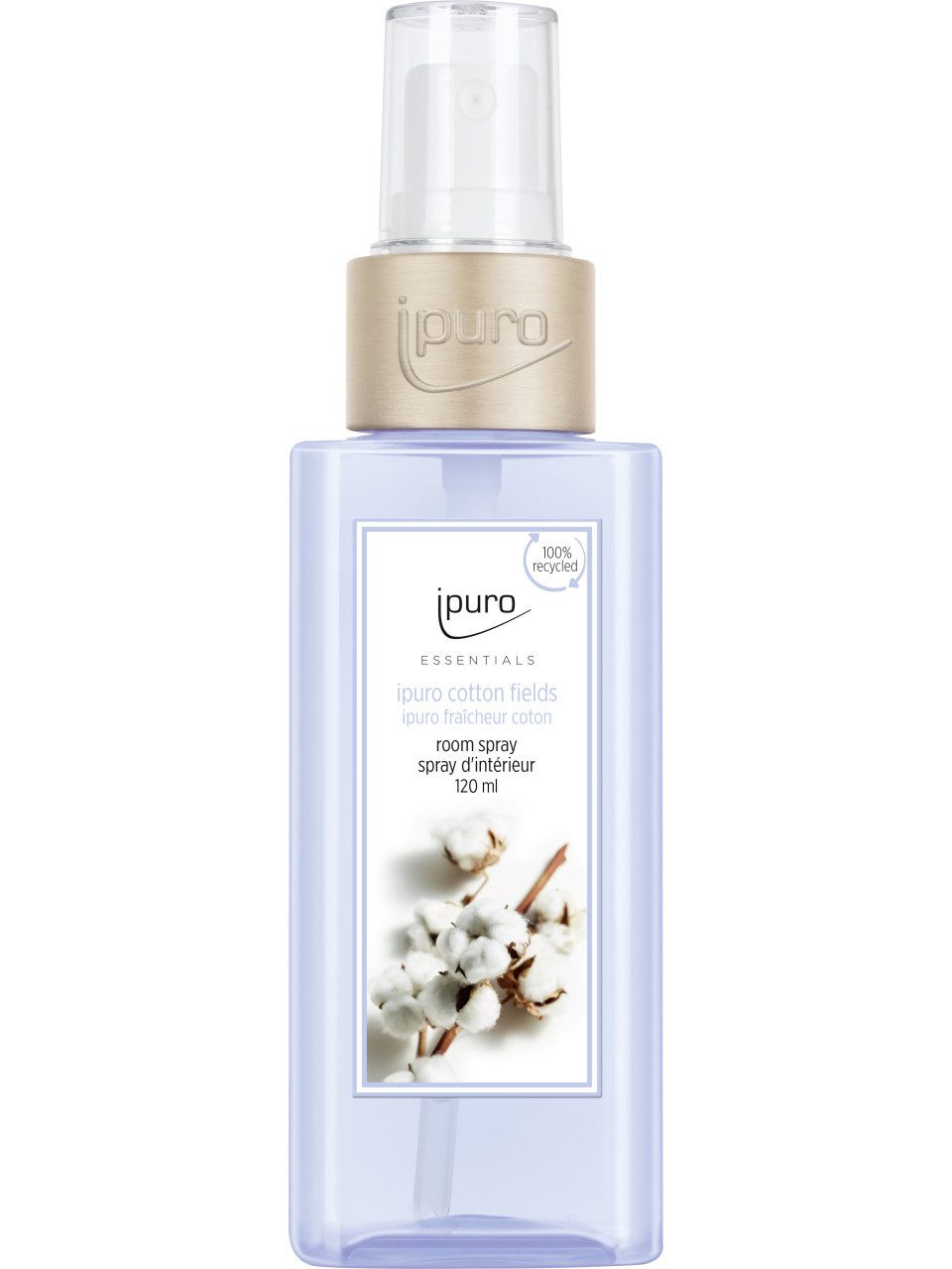 IPURO Raumduft ipuro ESSENTIALS Raumspray Cotton Fields 120 ml, Menge: 120 ml