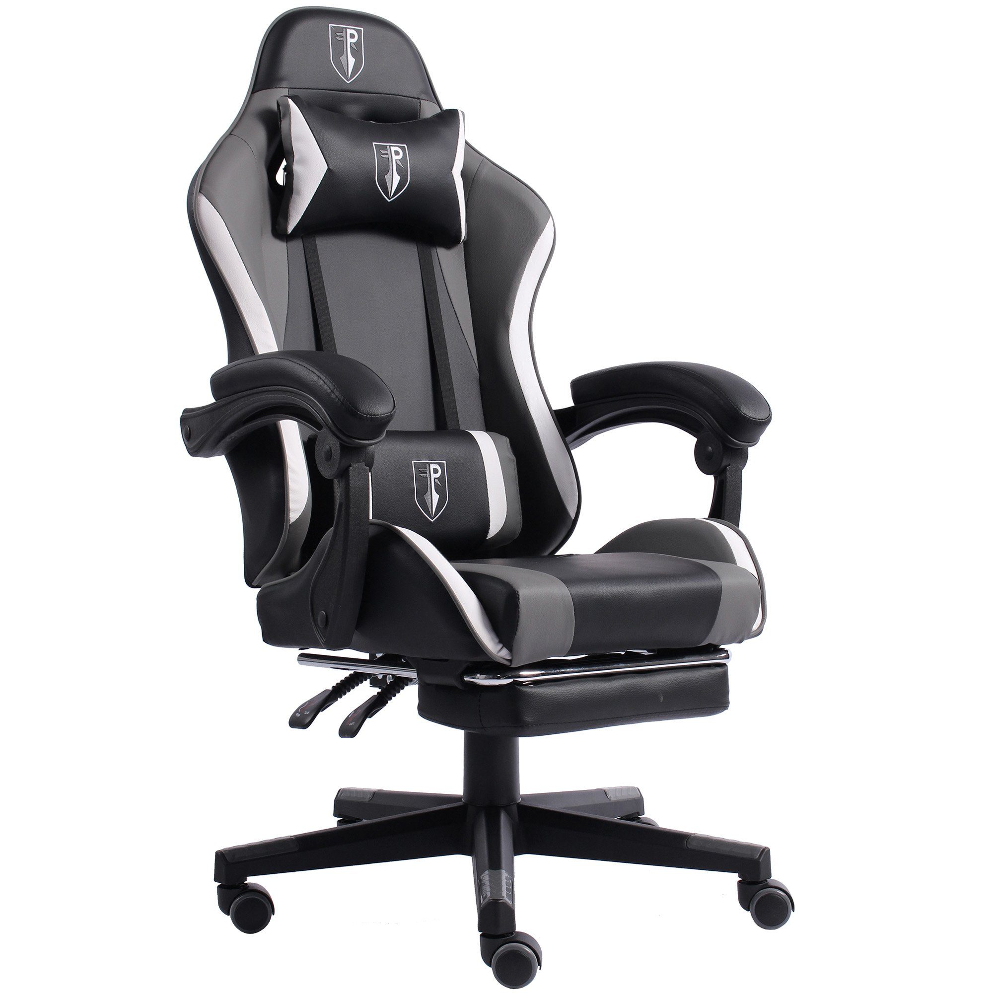 TRISENS Drehstuhl Arijus (1 Stück), Gaming Stuhl Bürostuhl Chefsessel mit Fußstütze im Racing-Design