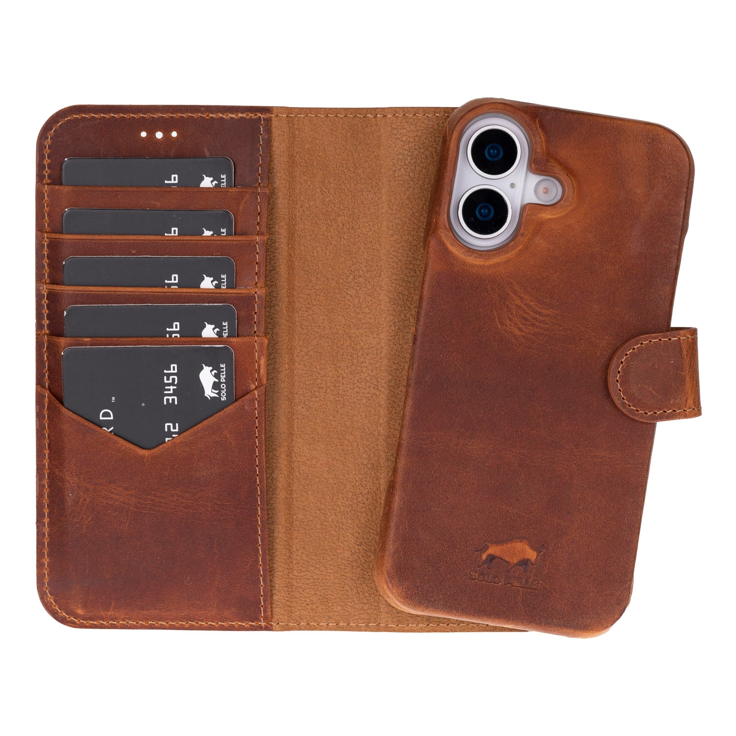 Solo Pelle Smartphonetasche Lederhülle für iPhone 17 6.3 Zoll inkl. Kartenfächer