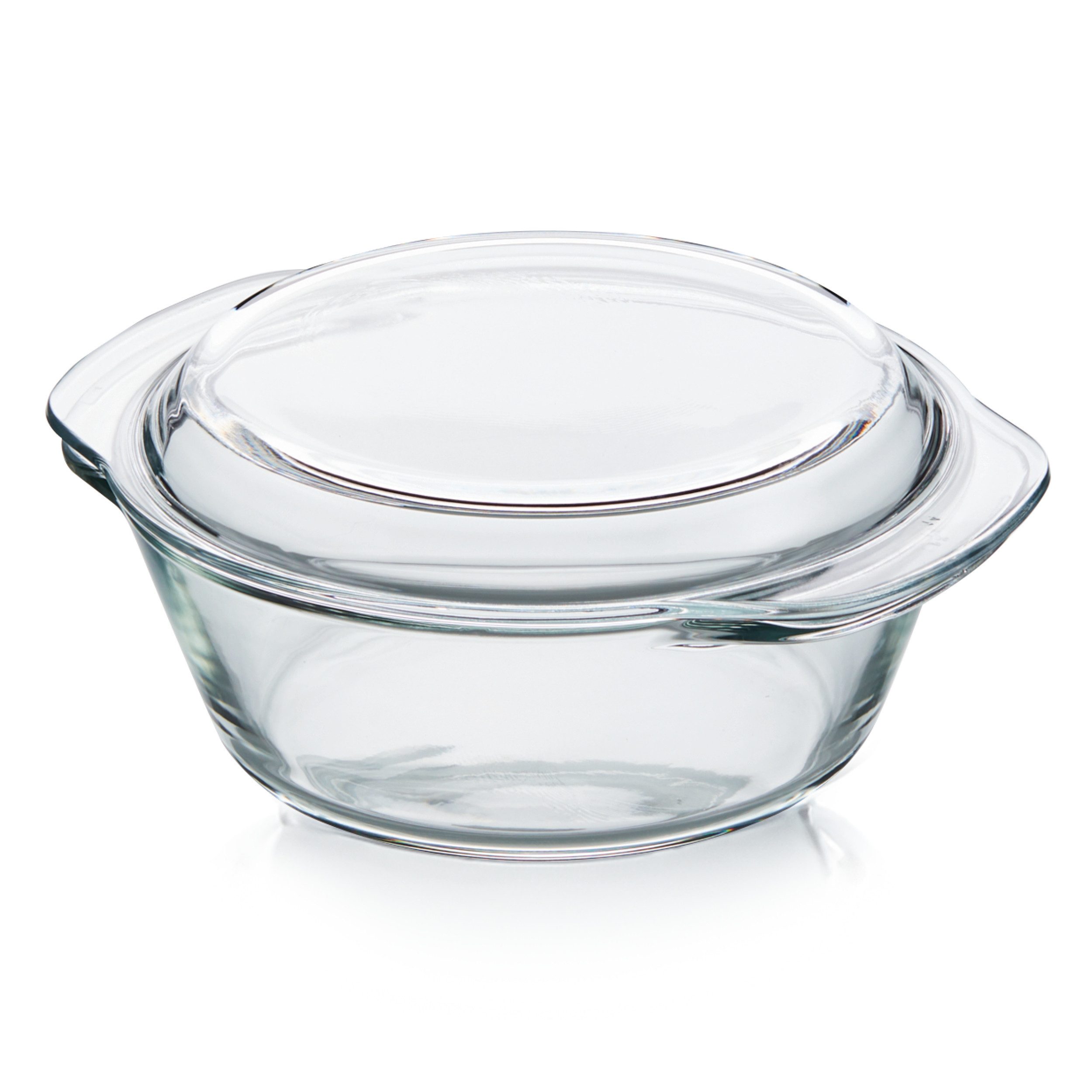 KHG Auflaufform aus Glas mit Deckel, 1,5 Liter, Borosilikatglas, (1-St), temperaturbeständig -20 bis 300°C, mikrowellengeeignet