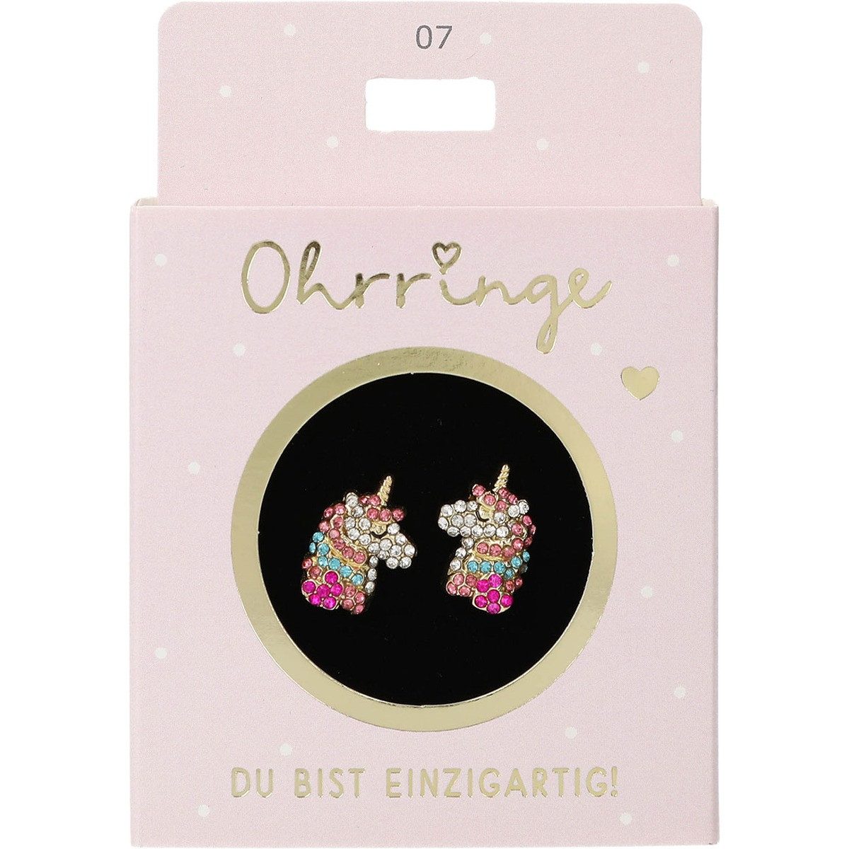 Depesche Ohrring und Ketten Set DEPESCHE Ohrringe Glitzer Einhörner Du bist einzigartig! Nr. 7