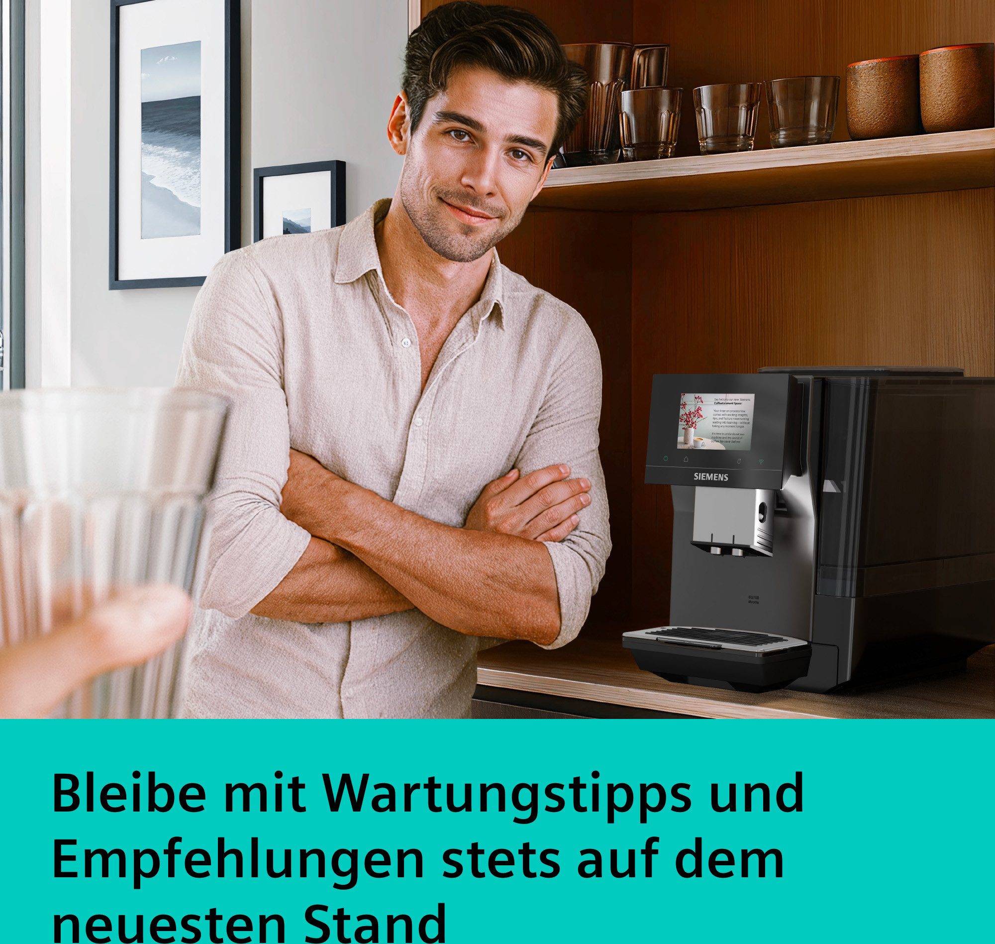 SIEMENS Kaffeevollautomat EQ700 TP725E01, 41 verschiedene Getränke, XL-Getränke, 20 Favoriten, farbiges Full-Touch-Display, Doppeltassenfunktion, sehr leise, grau