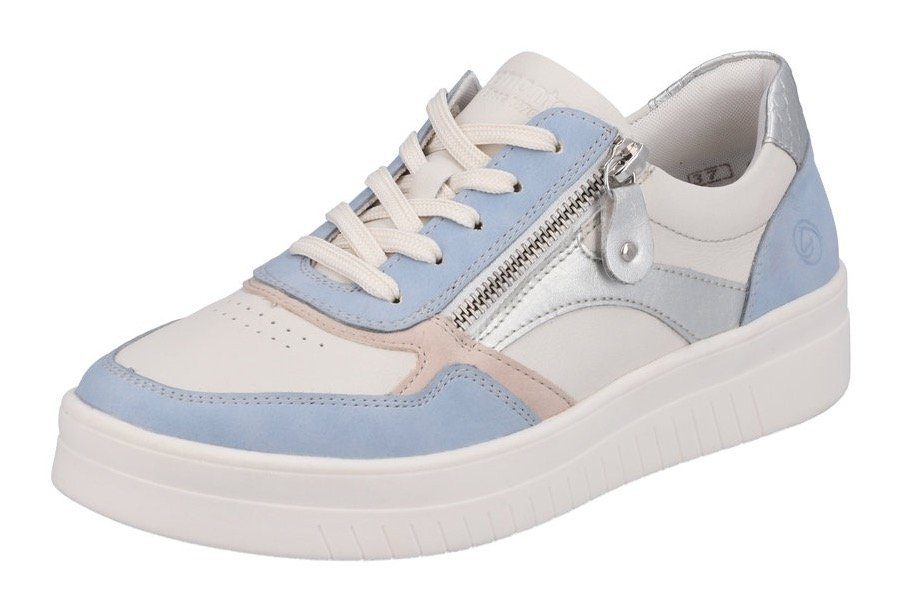 Remonte Sneaker mit seitlichem Reißverschluss offwhite-hellblau