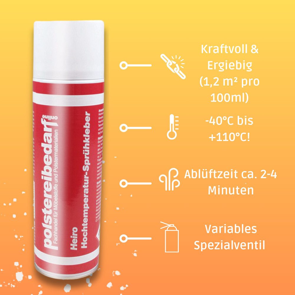 Heiro Sprühkleber Heiro Hochtemperatur Sprühkleber Rot 500 ml – Bild 4 von 5