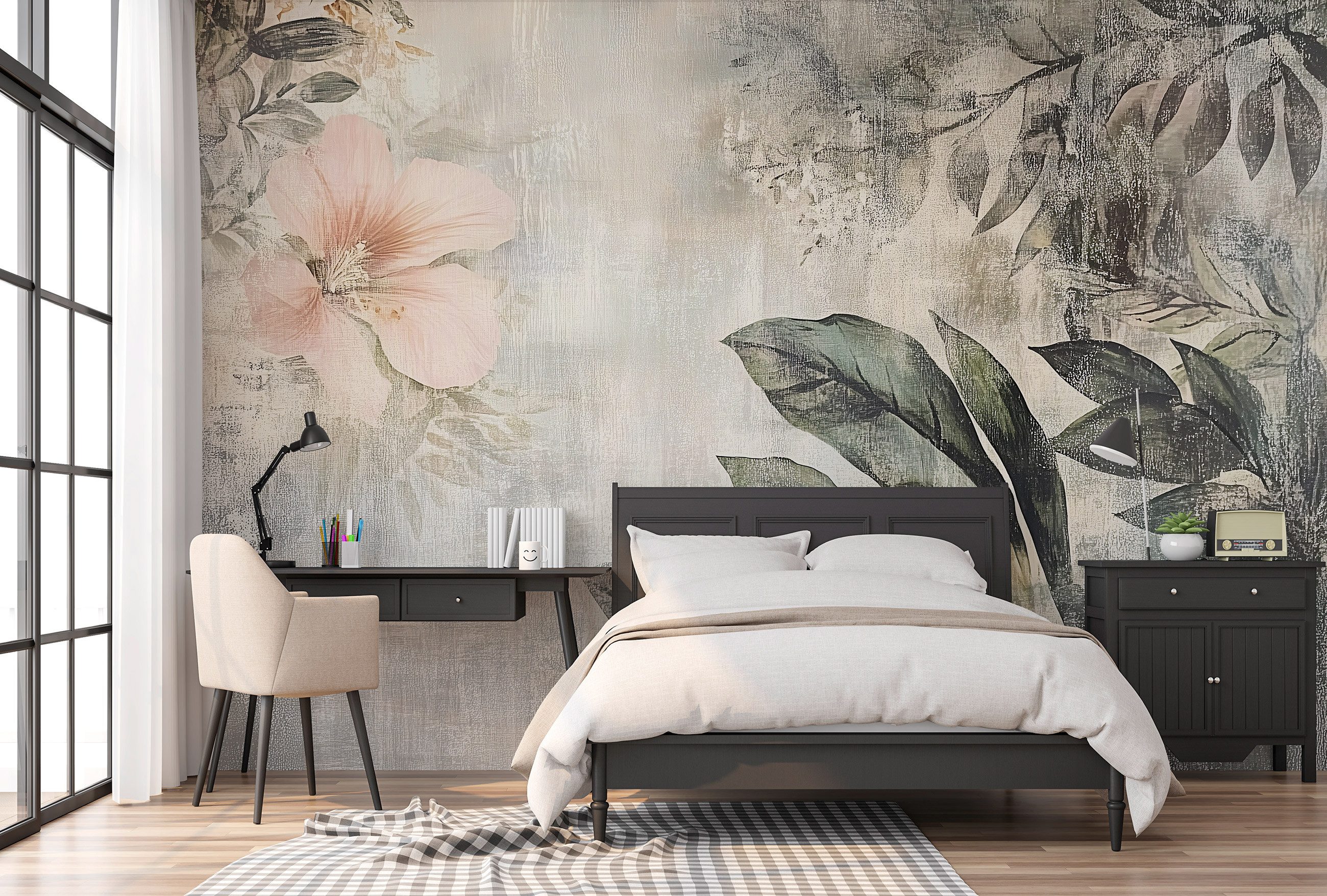 Wallarena Fototapete Blätter Blumen Vintage Vlies Tapete Wohnzimmer Schlafz günstig online kaufen