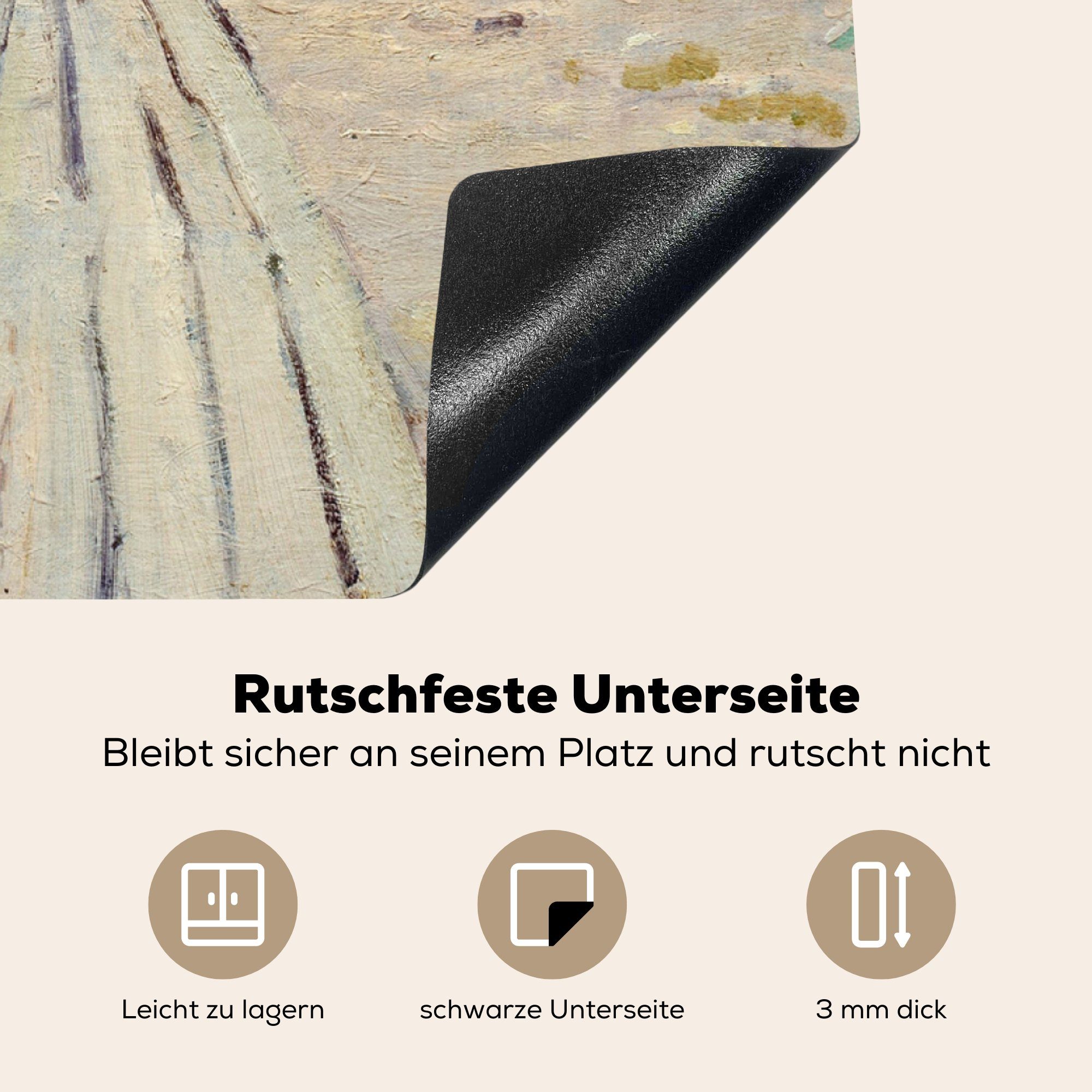 MuchoWow Herdblende-/Abdeckplatte Die Trouville Claude von Monet, - Arbeitsplatte cm, 78x78 (1 tlg), Ceranfeldabdeckung, küche Promenade für Vinyl