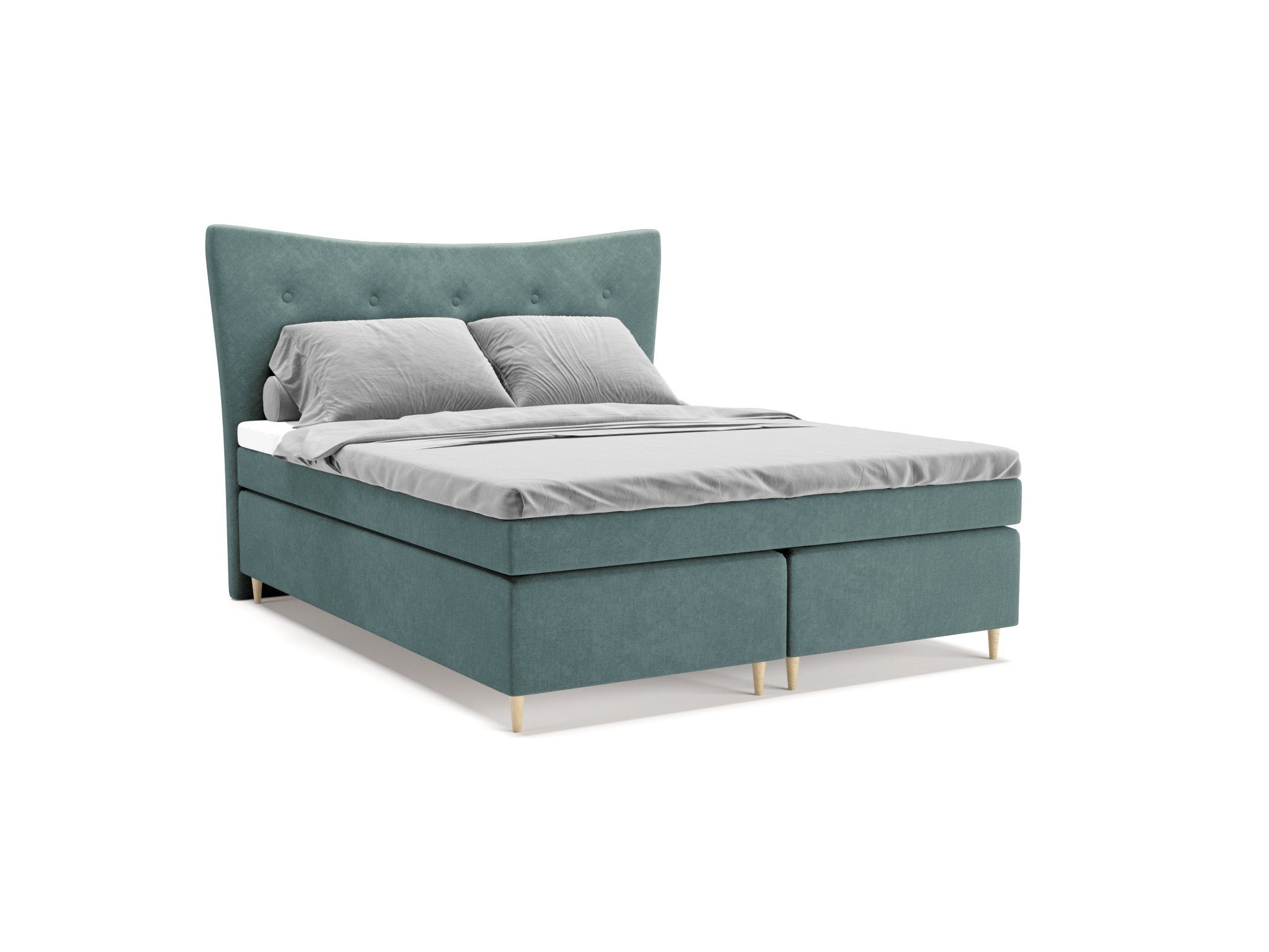 PANDA MÖBEL GmbH Boxspringbett Komfortables Boxspringbett COLORADO 180cm 160cm 140cm, 140x200, 160x200, 180x200 Doppelbett, Polsterbett mit Kopfteil, Topper