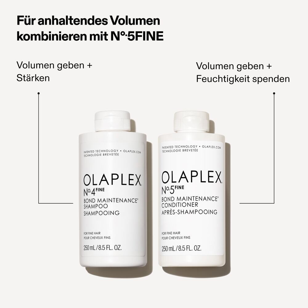Olaplex Haarpflege-Set Fine Duo - No.4Fine Shampoo 250ml + No.5Fine Conditioner 250ml, shampoo und conditioner, 2-tlg., Verdoppelt das Haarvolumen sofort und hält den ganzen Tag