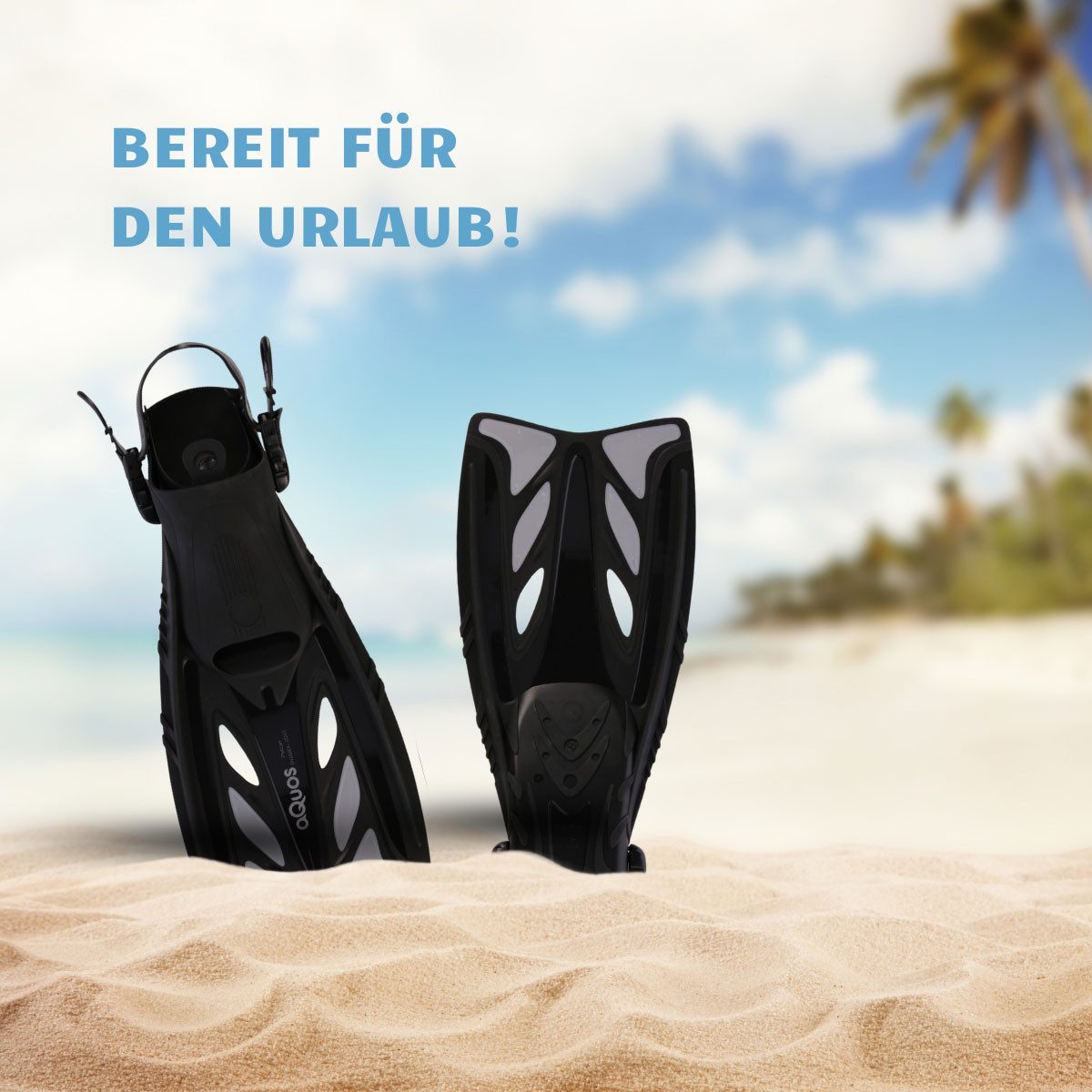 aQuos Flosse Aquos Flossen Taucherflossen verstellbar schwarz mit Transportnetz, Größe verstellbar