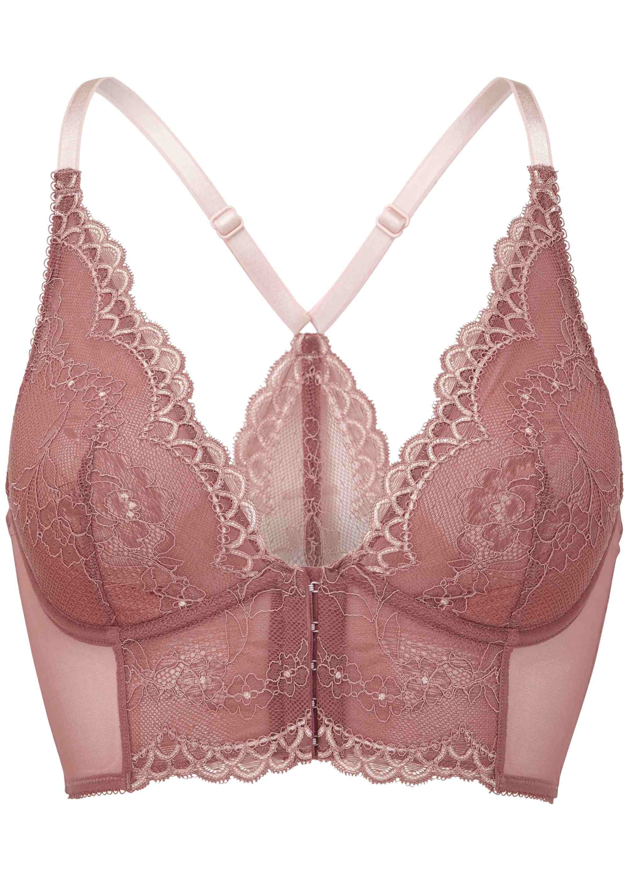 Gossard Longline-BH Lace Longline V-Bügel BH mit Frontverschluss Cinder Rose (Longline BH, 1-tlg., Spitze/Netz) verführerisch sexy
