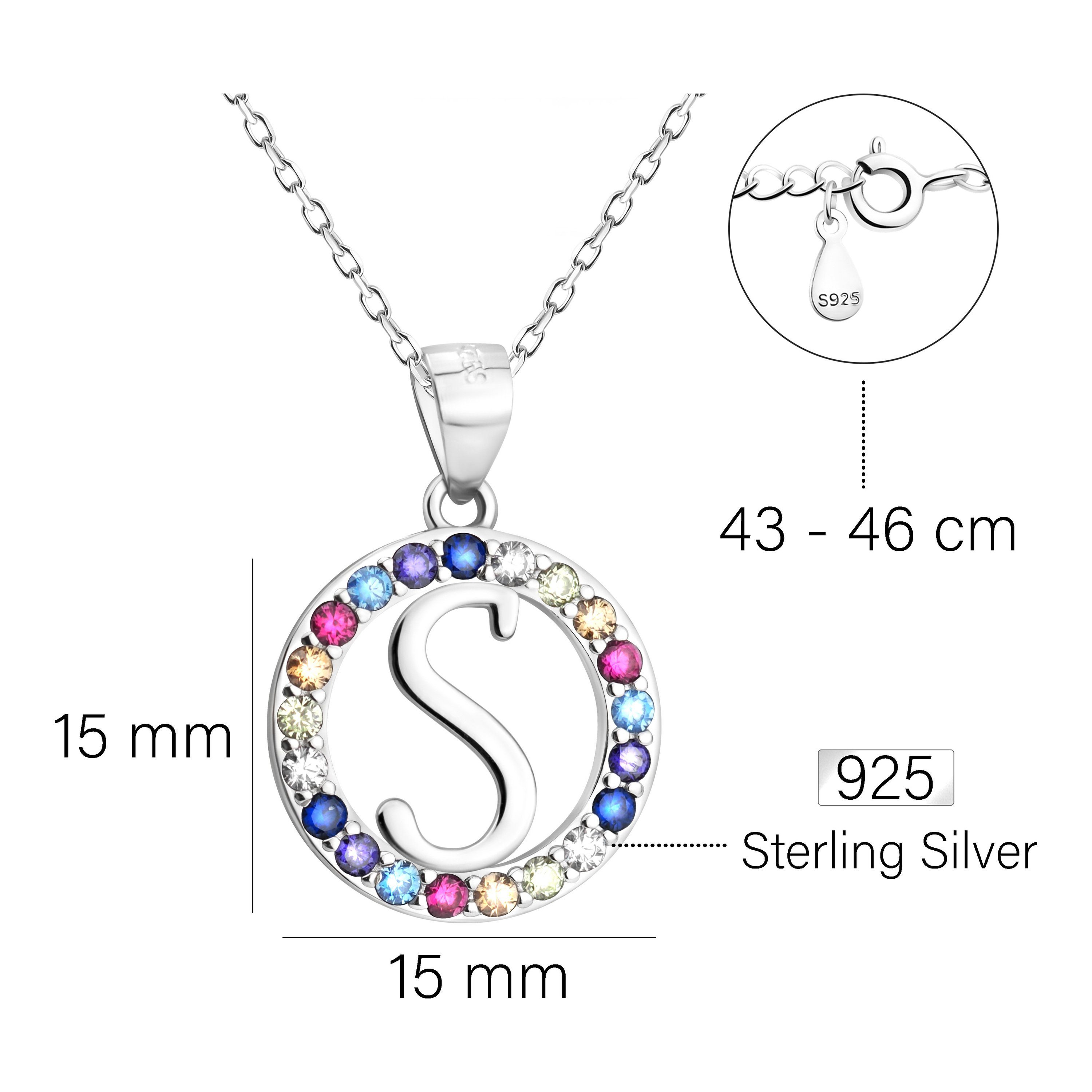 Sofia Milani Kette mit Damen Buchstabe Schmuck Silber Anhänger 925 S