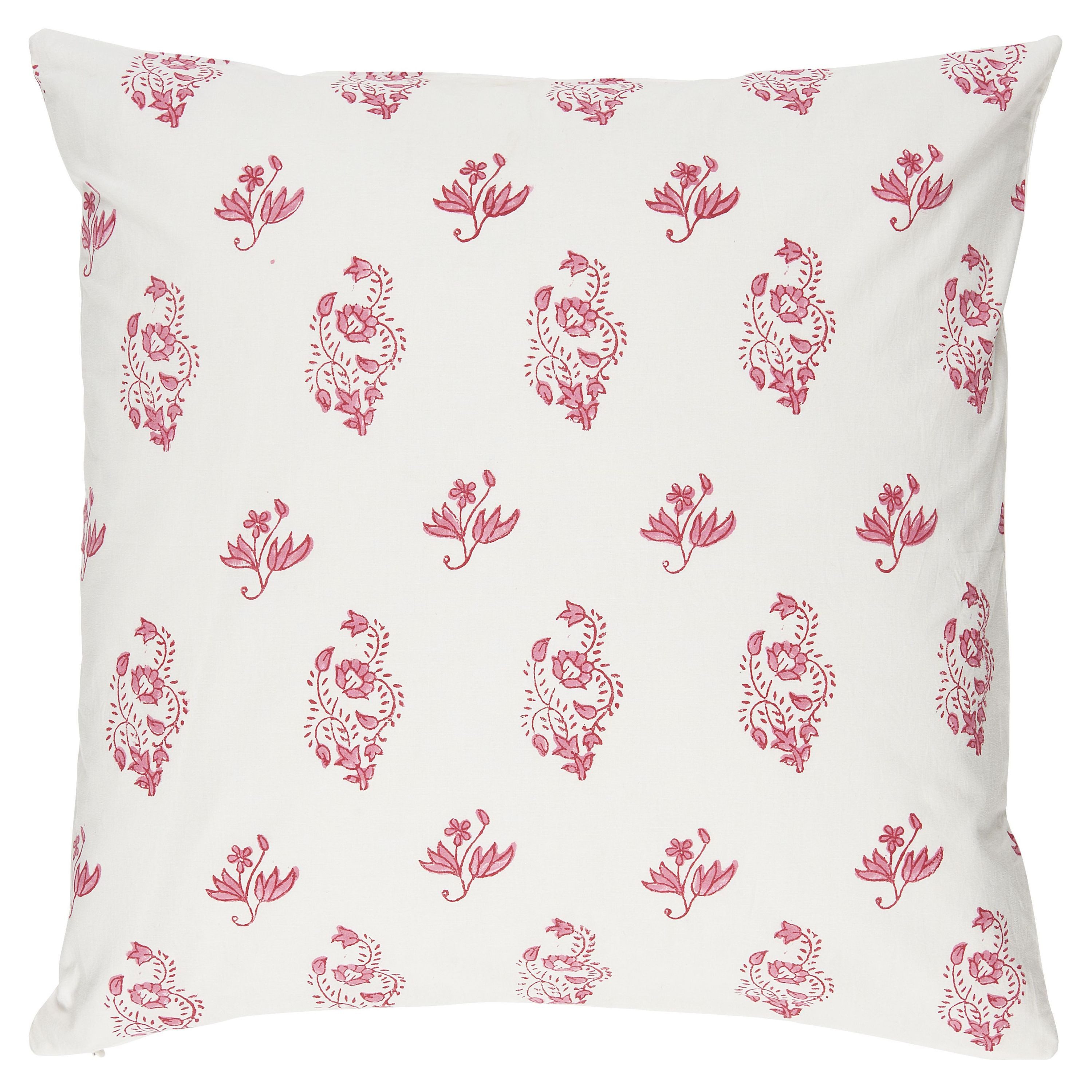 Ib Laursen Kissenhülle Kissenbezug Kissenhülle Baumwolle Blumenmuster Weiß Pink 50x50cm