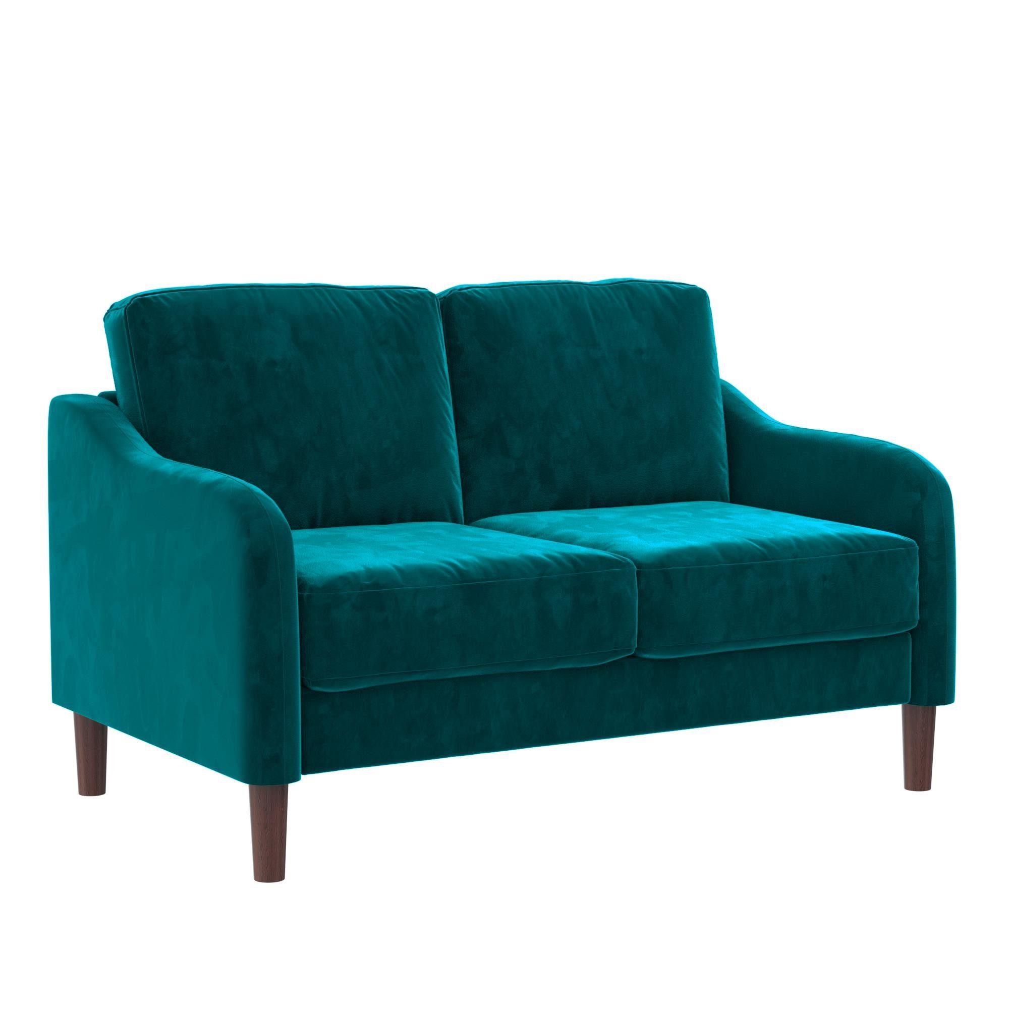 loft24 Sofa Marbella, 2-Sitzer, Couch, Bezug in Samtoptik, Länge 129,5 cm grün