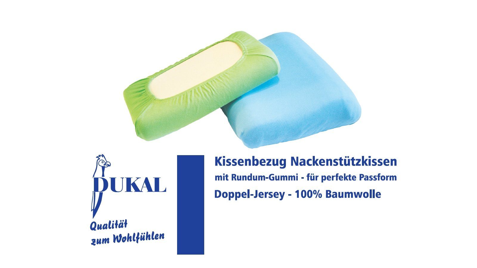 Kissenbezüge Nackenstützkissen, aus hochwertigem DOPPEL-Jersey, DUKAL (1 Stück), 30x50 - 35x50 cm, 100% Baumwolle, mit Spannumrandung, Made in Germany