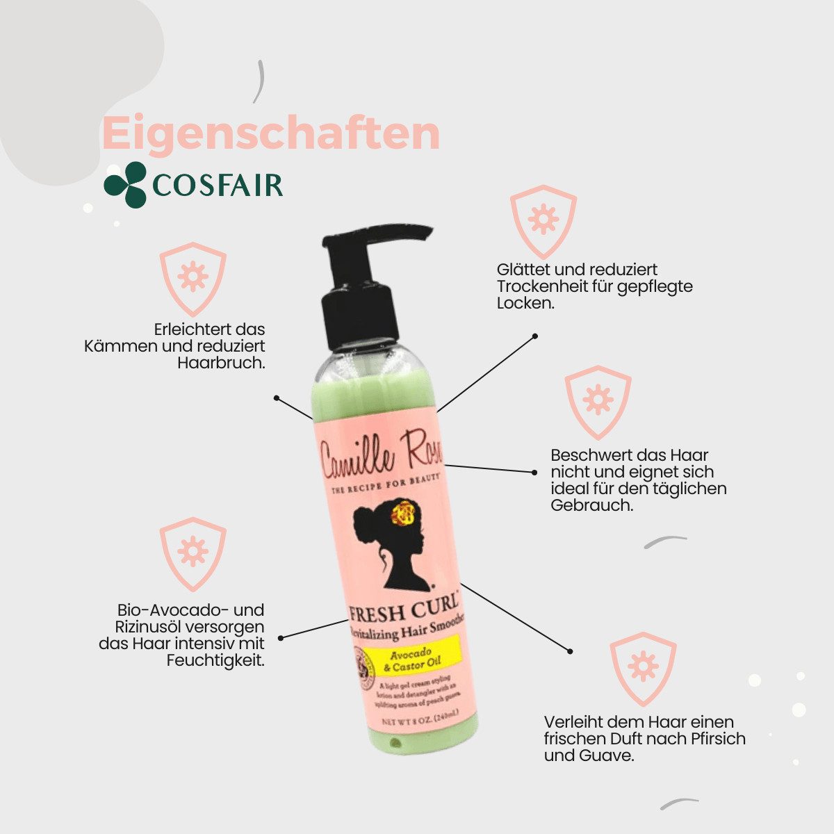 Camille Rose Haarcreme Camille Rose Fresh Curl Revitalizing Hair Smoother 240ml