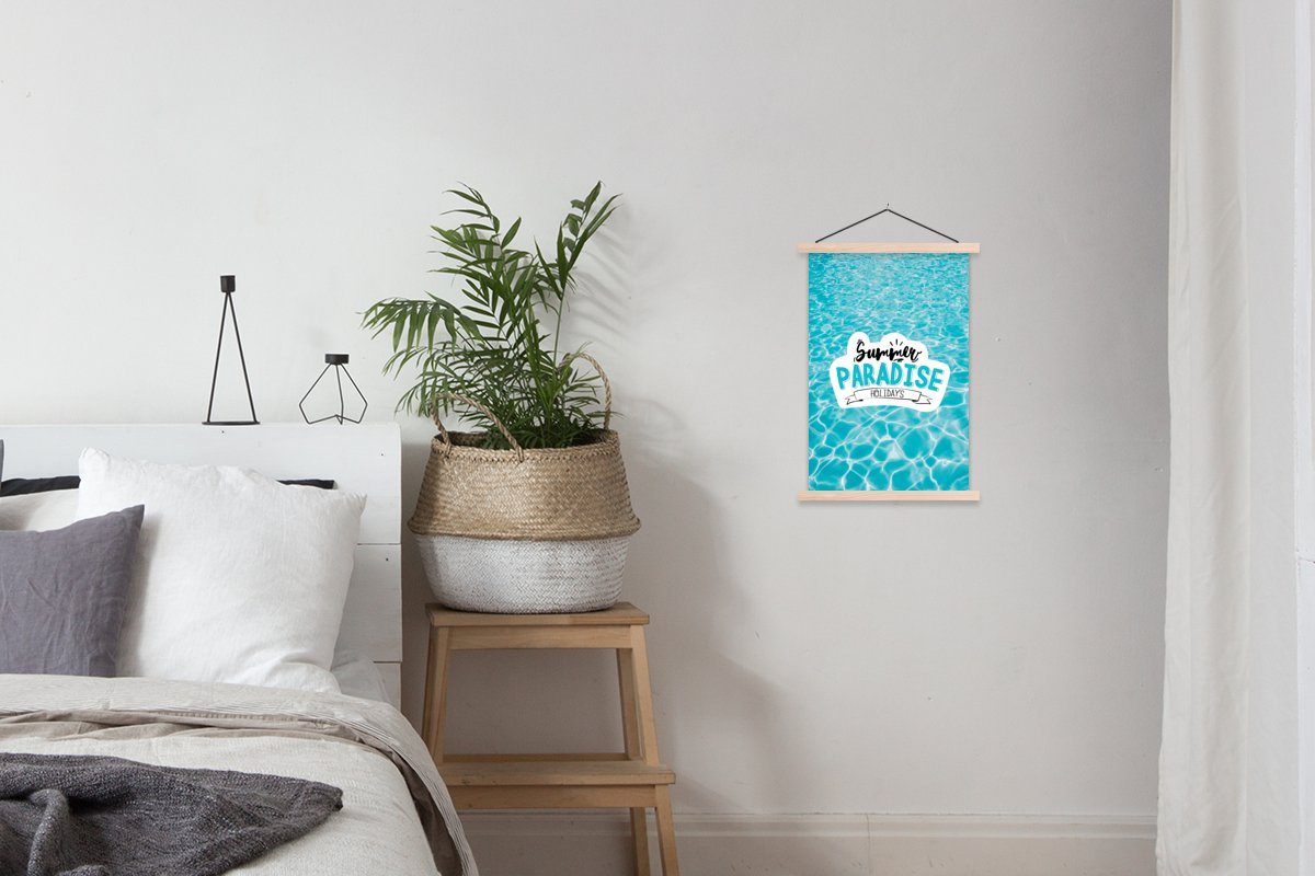 Wohnzimmer, Bilderleiste, - Zitat Sommer Magnetisch MuchoWow Textilposter (1 Posterleiste, Meer, Poster - für St),