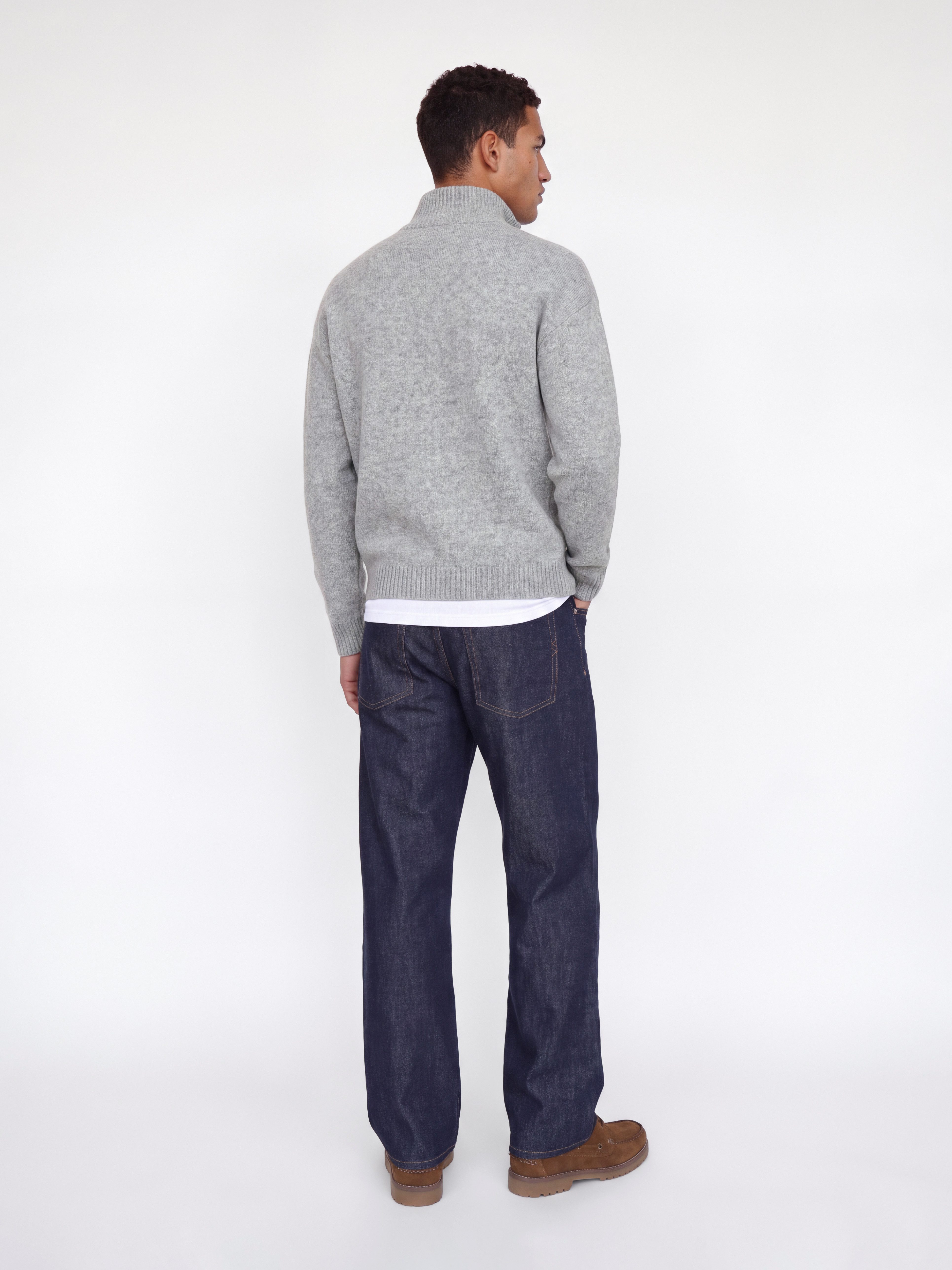 Jack & Jones Troyer JJESOHO OLLIE KNIT HALF ZIP SN Materialmix, relaxed fit – Bild 5 von 5
