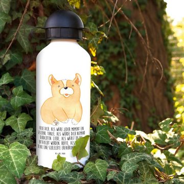 Mr. & Mrs. Panda Trinkflasche Corgie - Weiß - Geschenk, Motivation, Kindertrinkflasche, Kids, Spruc, Mundstück mit Deckel