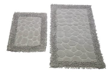 Teppich Badezimmerteppich Set 2 teilig • waschbar • Steinoptik in sand, Teppich-Traum, rechteckig, Höhe: 7,5 mm, waschbar
