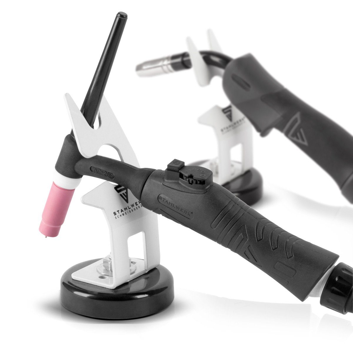 STAHLWERK Magnethalter Schweißbrenner-Halterung mit magnetischem Standfuß (Set, 1-St., Einzelartikel), Hochwertig lackierter Brennerhalter