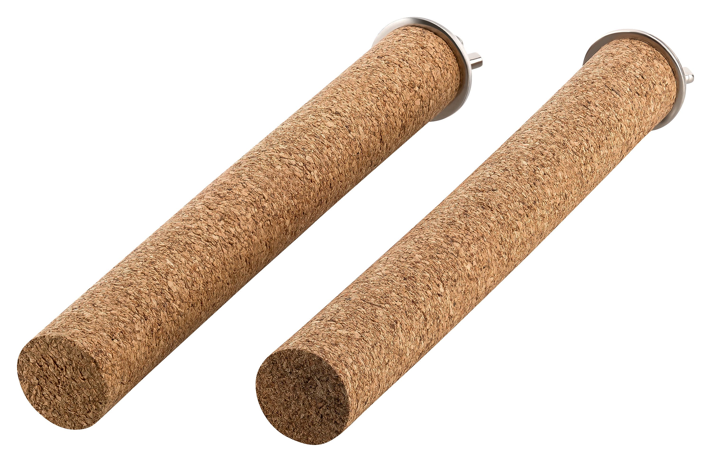 Kork-Deko.de Vogelspielplatz Vogelspielplatz 2er-Pack Vogelsitzstangen aus Presskork, Zum Spielen und Knabbern