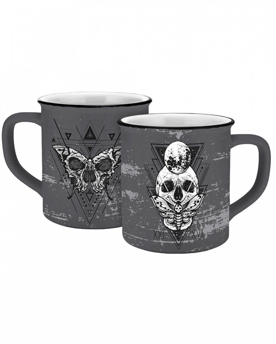 Horror-Shop Geschirr-Set Totenkopfschwärmer Mystic Tasse, 100 % Keramik
