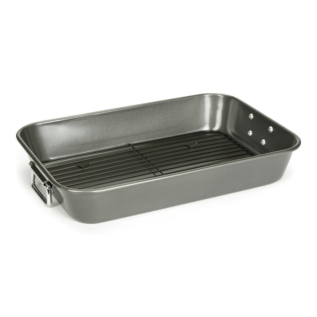 patisse Backform 05680, Carat Brat- und Auflaufform mit Grillrost, 40x28cm, aus Aluminiertem Stahl