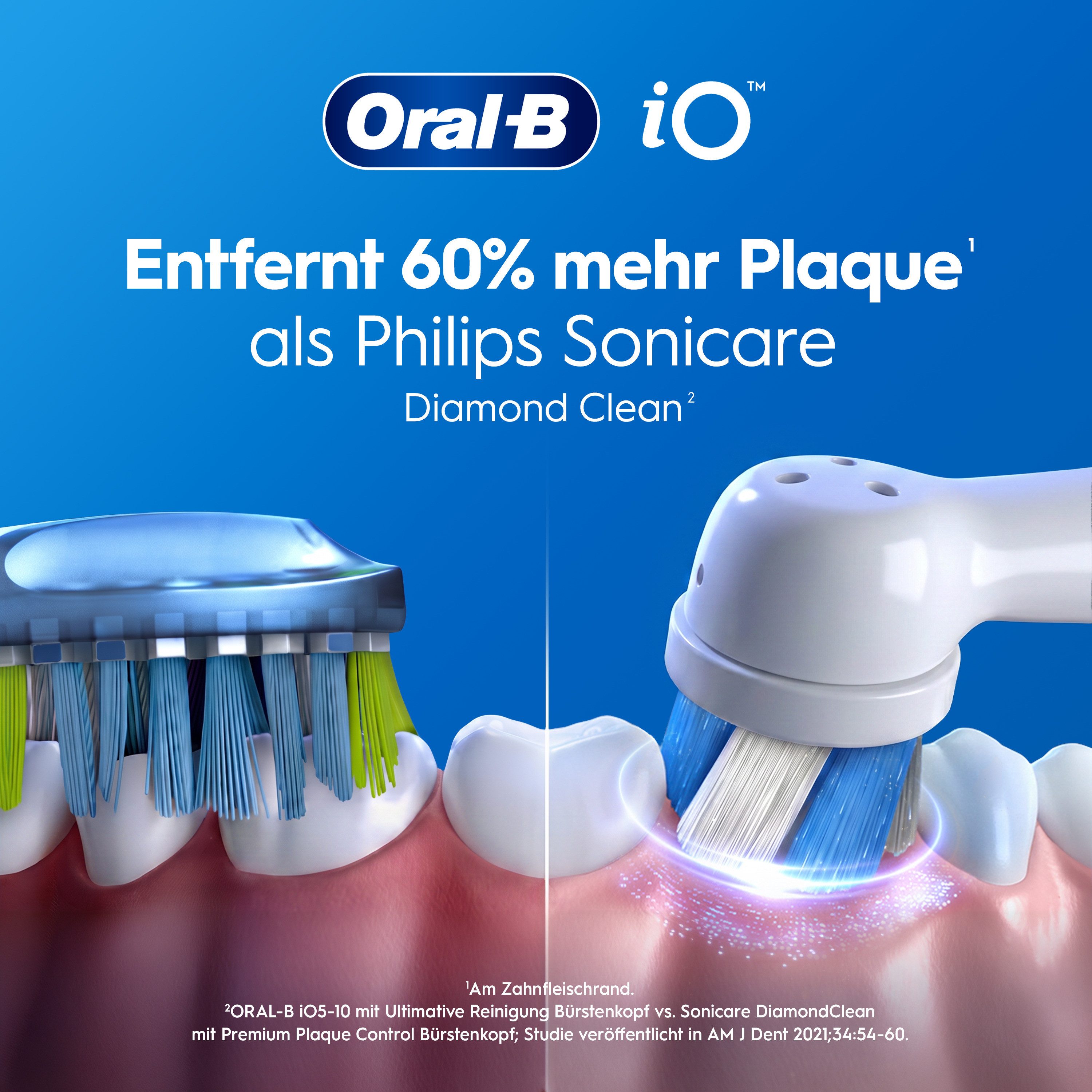 Oral-B Elektrische Zahnbürste iO Series 2, Aufsteckbürsten: 1 St., für die sanfte Reinigung, Reise-Etui, Aufsteckbürstenhalter – Bild 5 von 5