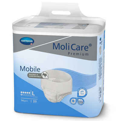 Molicare Inkontinenzboxer MoliCare® Premium Mobile 6 Tropfen Gr. L Karton á 4 (56-St) mit geruchsbindendem Saugkern