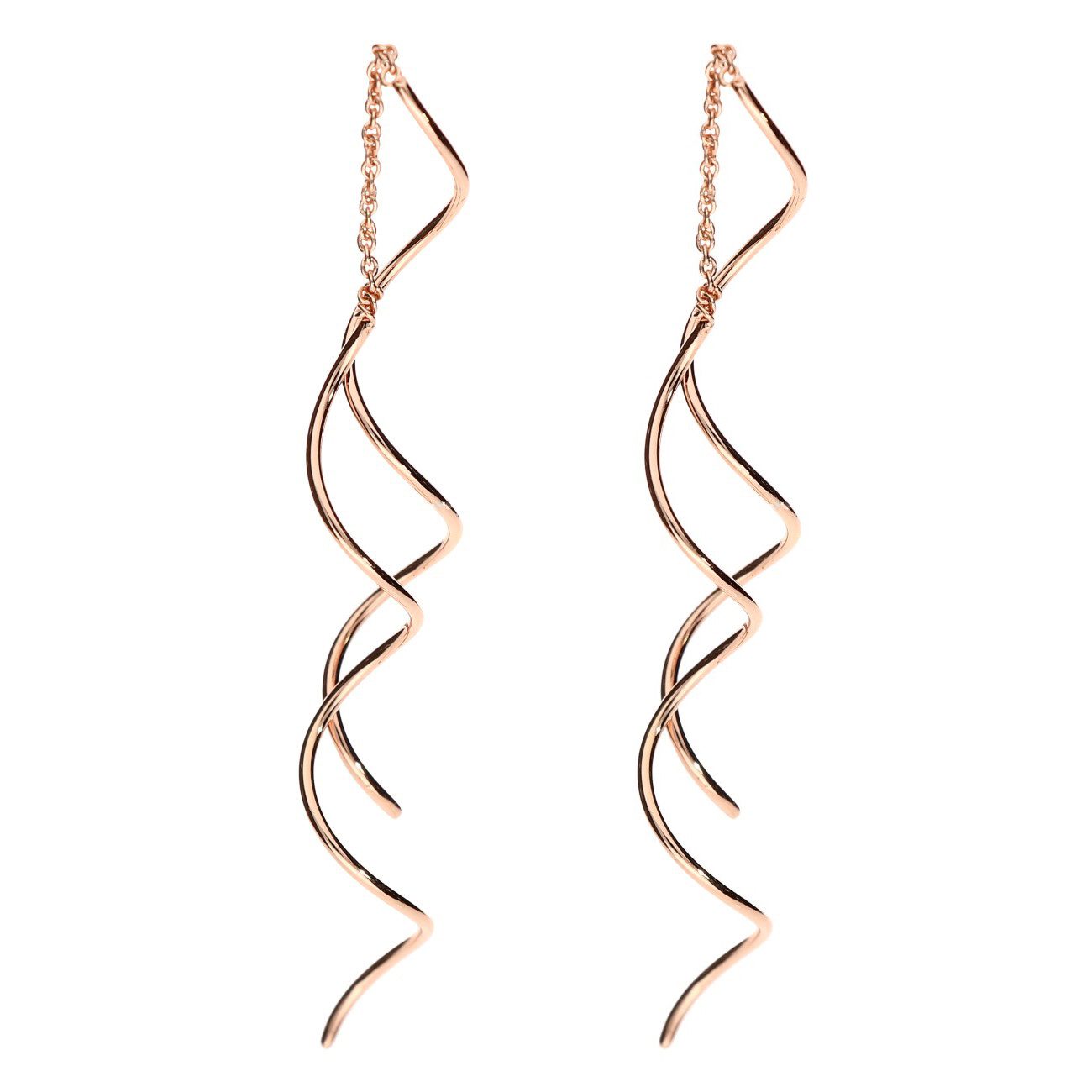 LÖB Paar Ohrhänger Ohrringe Hängend Durchzieher Spirale Stab Roségold (Gesc günstig online kaufen