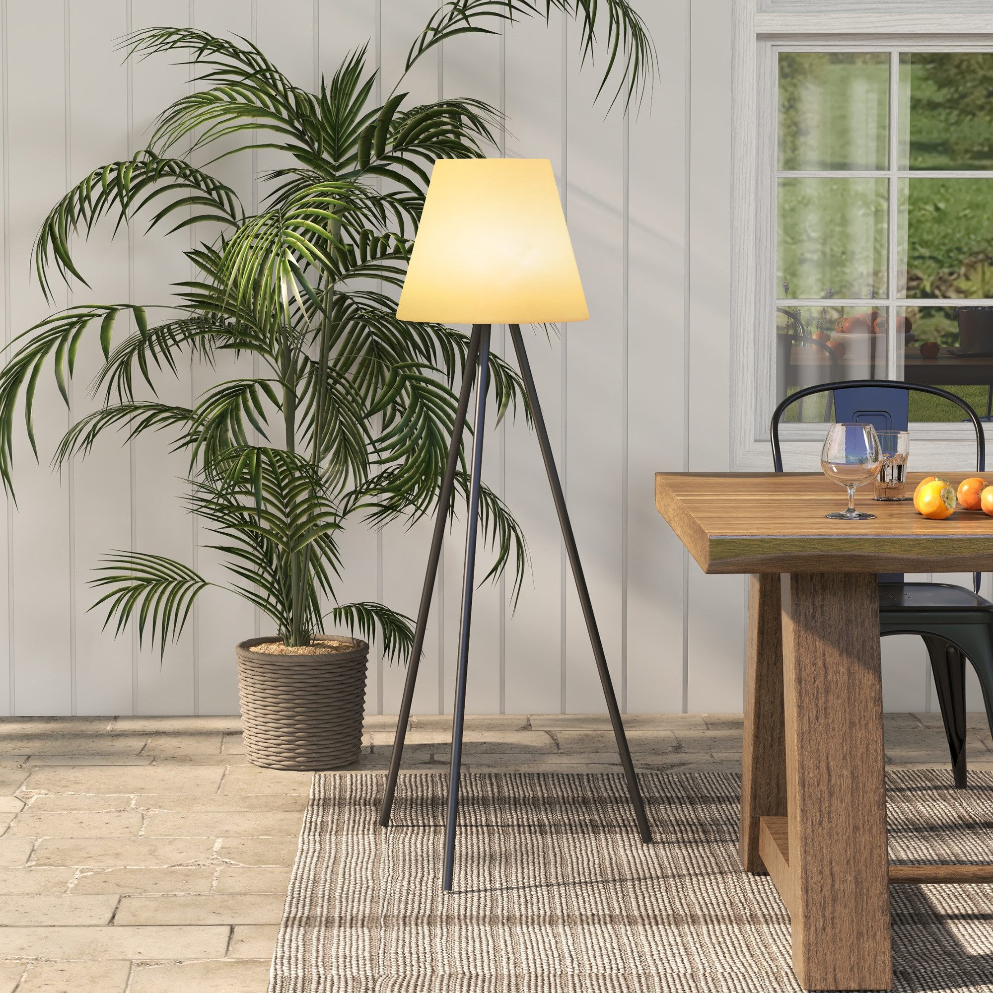 Outsunny Stehlampe Outdoor Stehleuchte mit Lichtsensor, günstig online kaufen