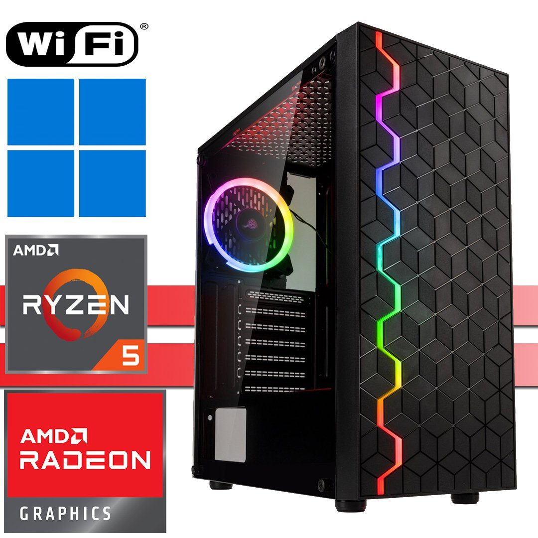 X-HARDWARE X-Entry Gaming Computer 5600G, 32GB RAM, 512GB NVMe + bis zu 4TB HDD Gaming-PC (AMD Ryzen 5 5600G, AMD Radeon Graphics (iGPU), 32 GB RAM, 0 GB HDD, 500 GB SSD, Luftkühlung, Windows 11 Professional, WiFi)