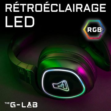 THE G-LAB Korp Promenthium - Kabelloses Gaming-Headset (Ungebundenes Gaming mit herausragendem Stereo-Sound und abnehmbarem, mit NiedrigerLatenz RGB-HintergrundbeleuchtungHochwertigerStereo-Sound)