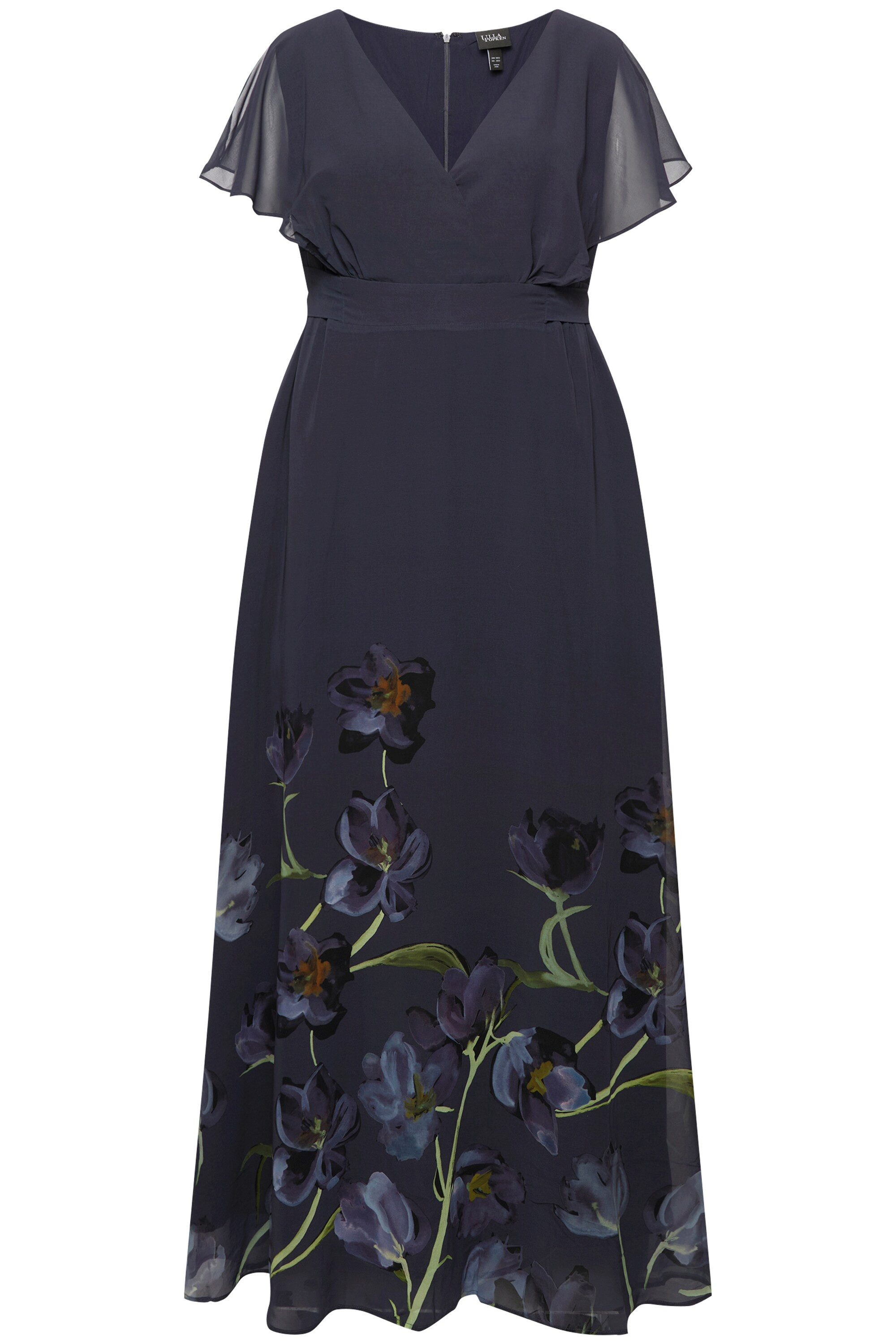 Ulla Popken Partykleid Abendkleid Blüten A-Linie günstig online kaufen