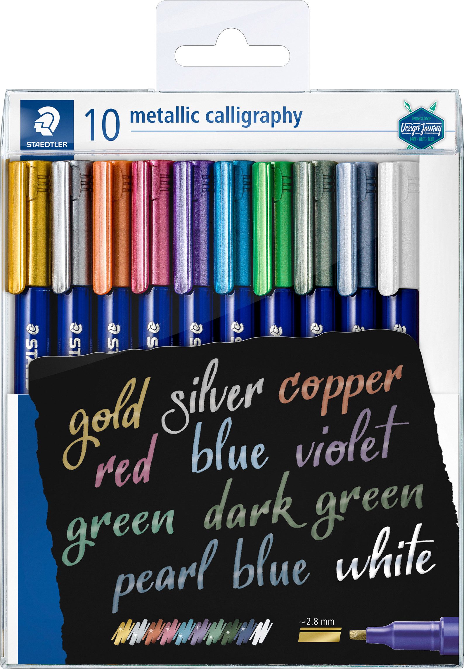 STAEDTLER Kalligraphie-Stift Marker "Metallic Calligraphy", 10 Farben