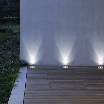 etc-shop LED Einbaustrahler, Leuchtmittel nicht inklusive, Bodeneinbaustrahler Außenlampe Terrassenleuchte Edelstahl 2er Set