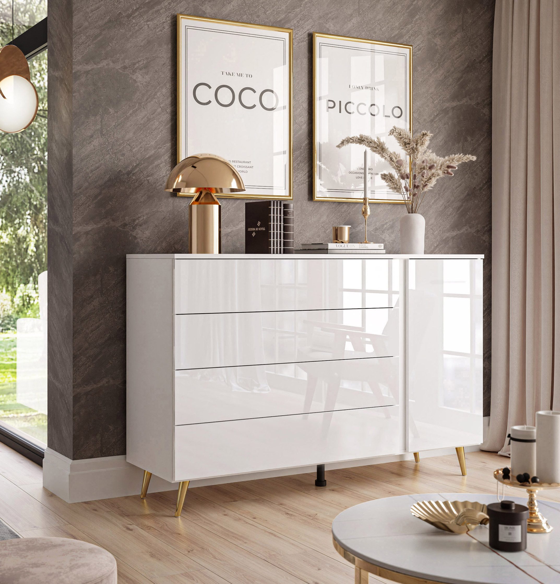 Lookway Kommode AURA II mit Schubladen und LED Beleuchtung