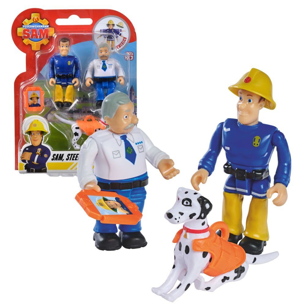 Feuerwehrmann Sam Spielfigur Sam, Steele, Radar Spiel-Figuren Set Feuerwehrmann Sam Simba