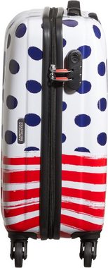 American Tourister® Hartschalen-Trolley Disney Legends, Mickey Blue Dots, 55 cm, 4 Rollen, Kinderkoffer Reisegepäck für Kinder Handgepäck-Koffer Zahlenschloss