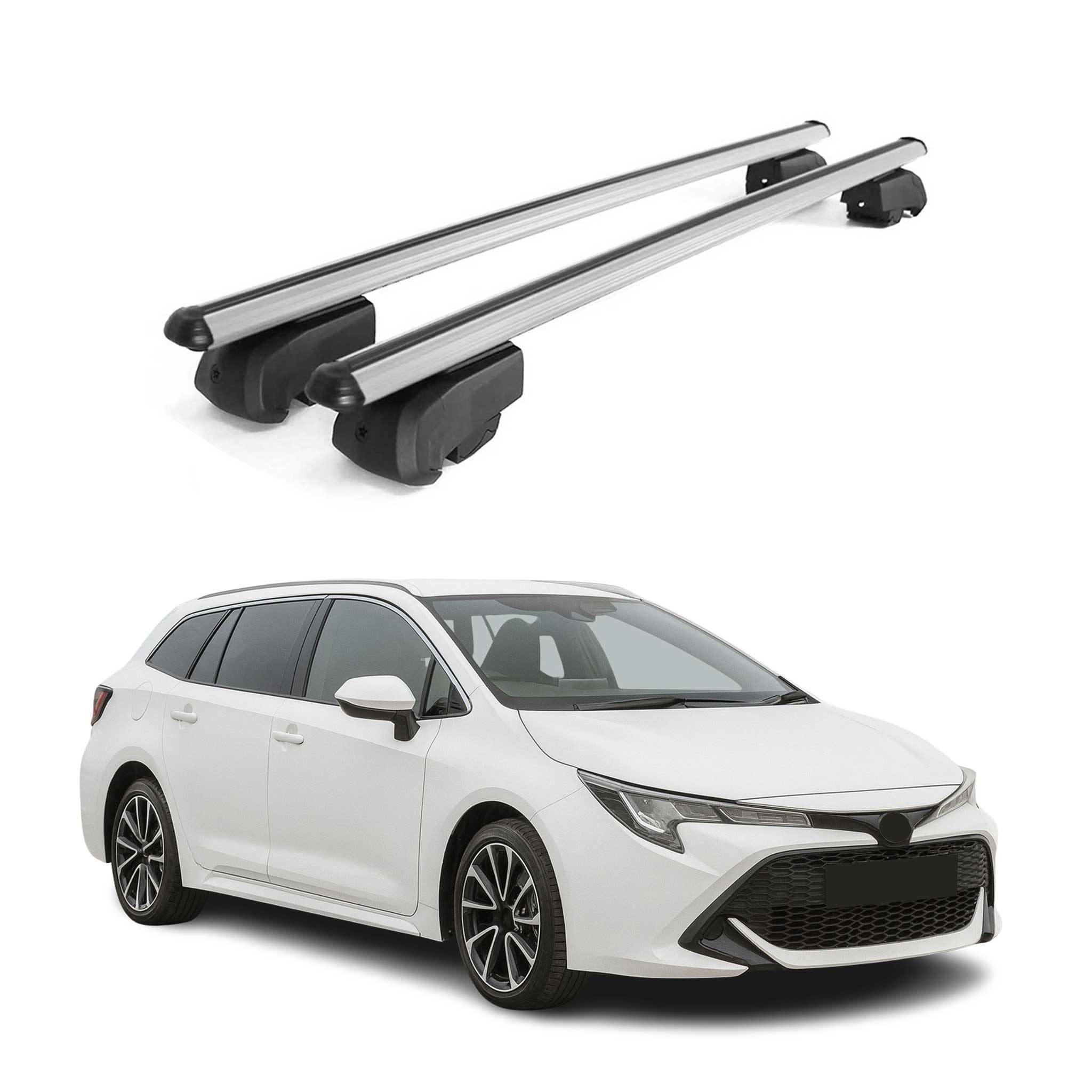 OMAC Dachträger Gepäckträger für Toyota Corolla Touring Sports 2018-2023 ABE Grau (2-St), Wasserbeständig,Abnehmbar,Multifunktional,Leichtgewichtig